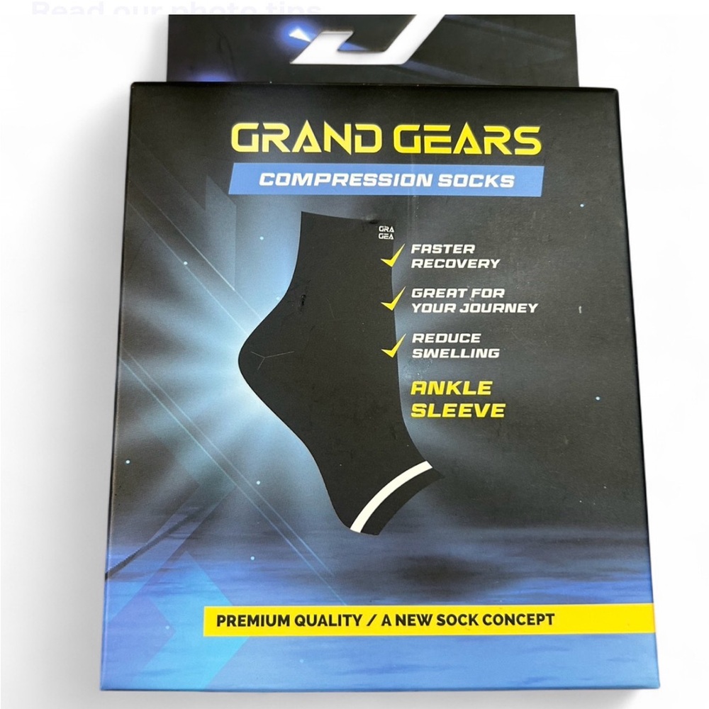 NEW Grand Gears XL Compression Socks Ankle Sleeve Design for Faster Recovery